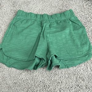 Pink green slip on shorts